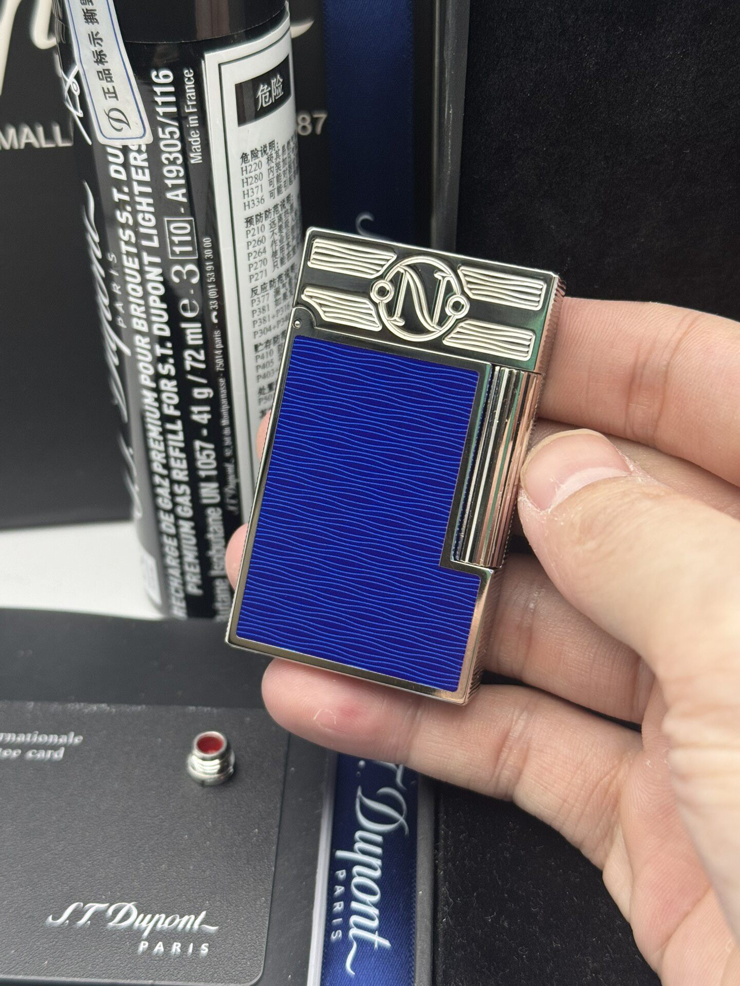 ST Dupont Ligne 2 Double Flame 20,000 Leagues Under the Seas Blue Lacquered Lighter