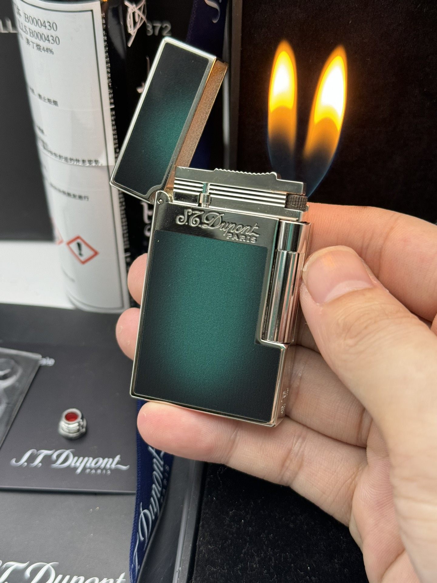 ST Dupont 1953 Purple-Black Dual Flame Butane Lighter | Limited Edition