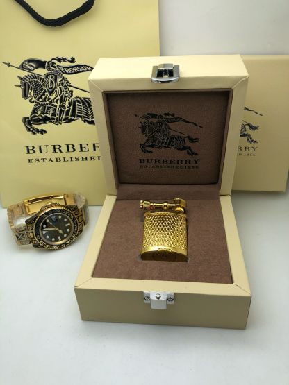 Burberry Style Vintage Kerosene Lighter – Solid Brass Lift Arm Design