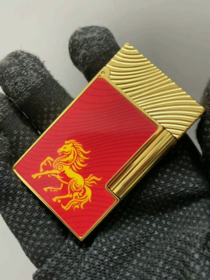 ST Dupont Ligne 2 Year of the Horse Red & Gold Limited Edition Lighter