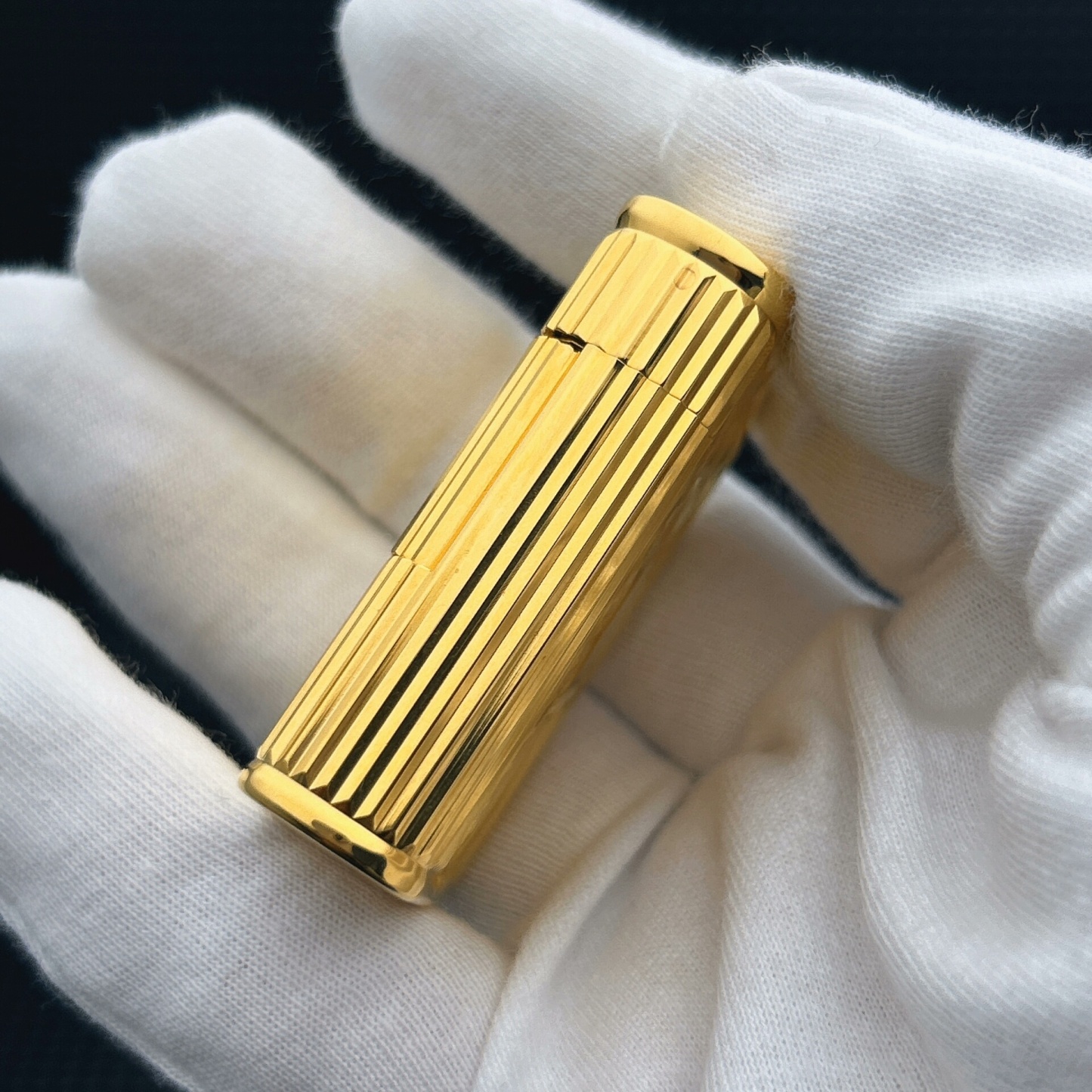 ST Dupont L1 Small Size Gold Eye of the Sun Lighter With Gift Box