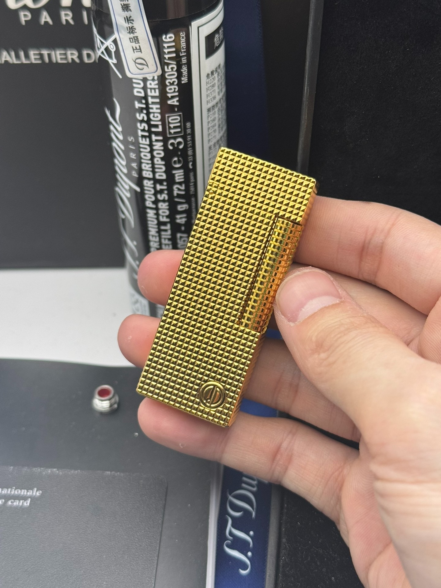 Dunhill Lighter Paris Stud Gold Diagonal Flame Lighter