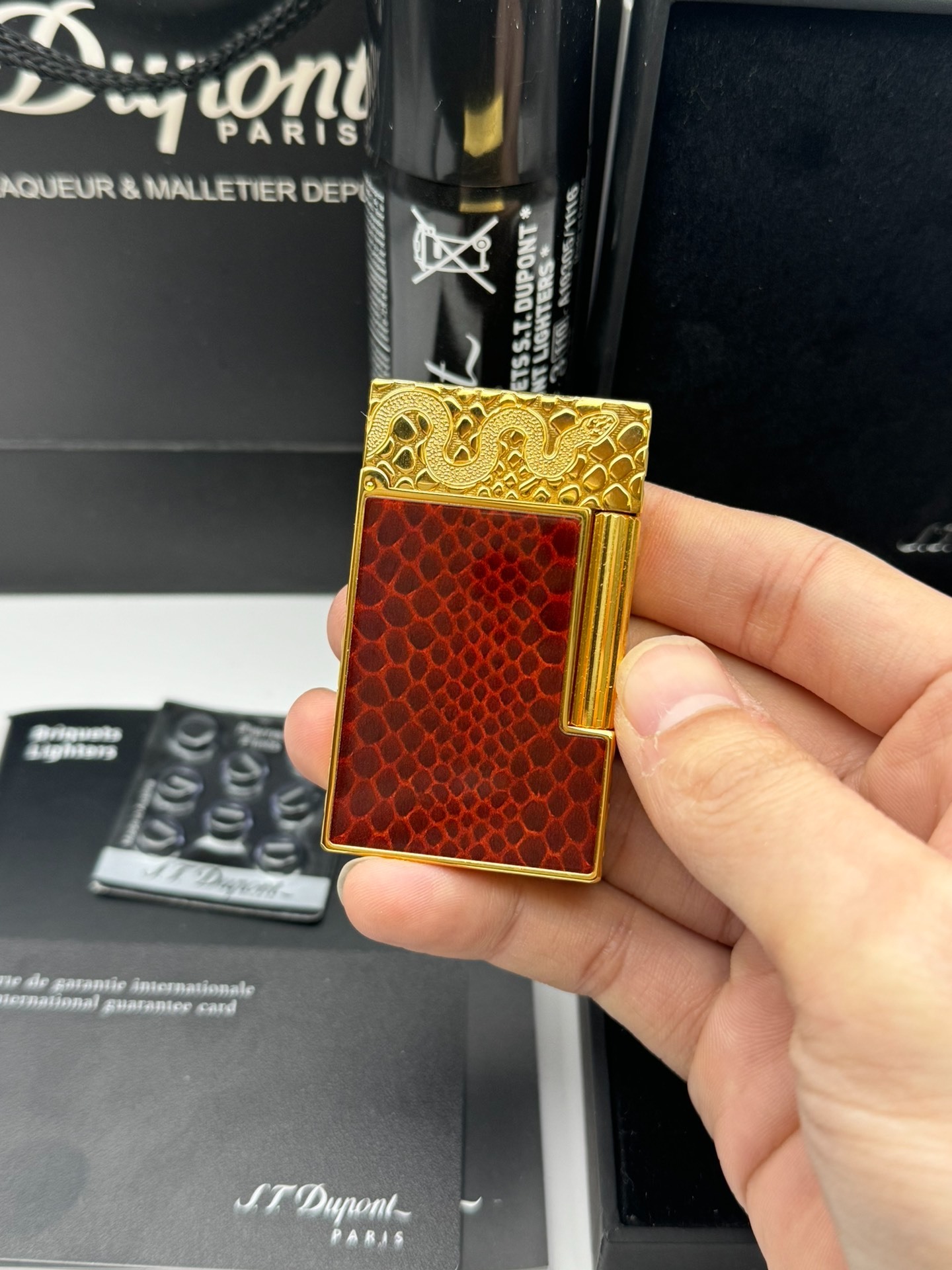 ST Dupont Ligne 2 Year of the Snake Limited Edition Chinese Lacquer Brass Lighter