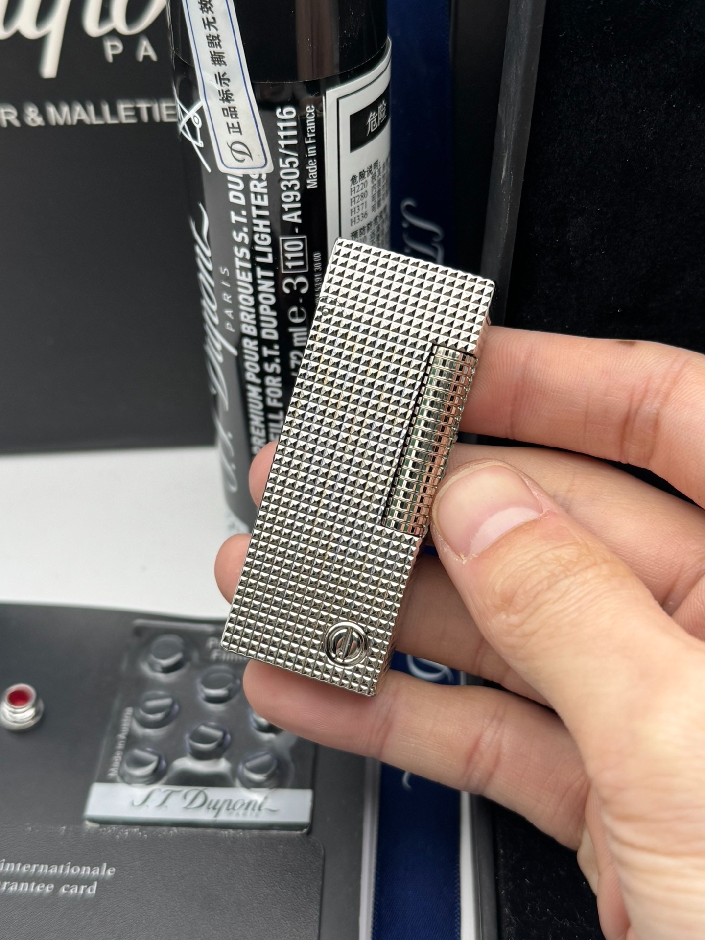 Dunhill Lighter Paris Stud Gold Diagonal Flame butane Lighter