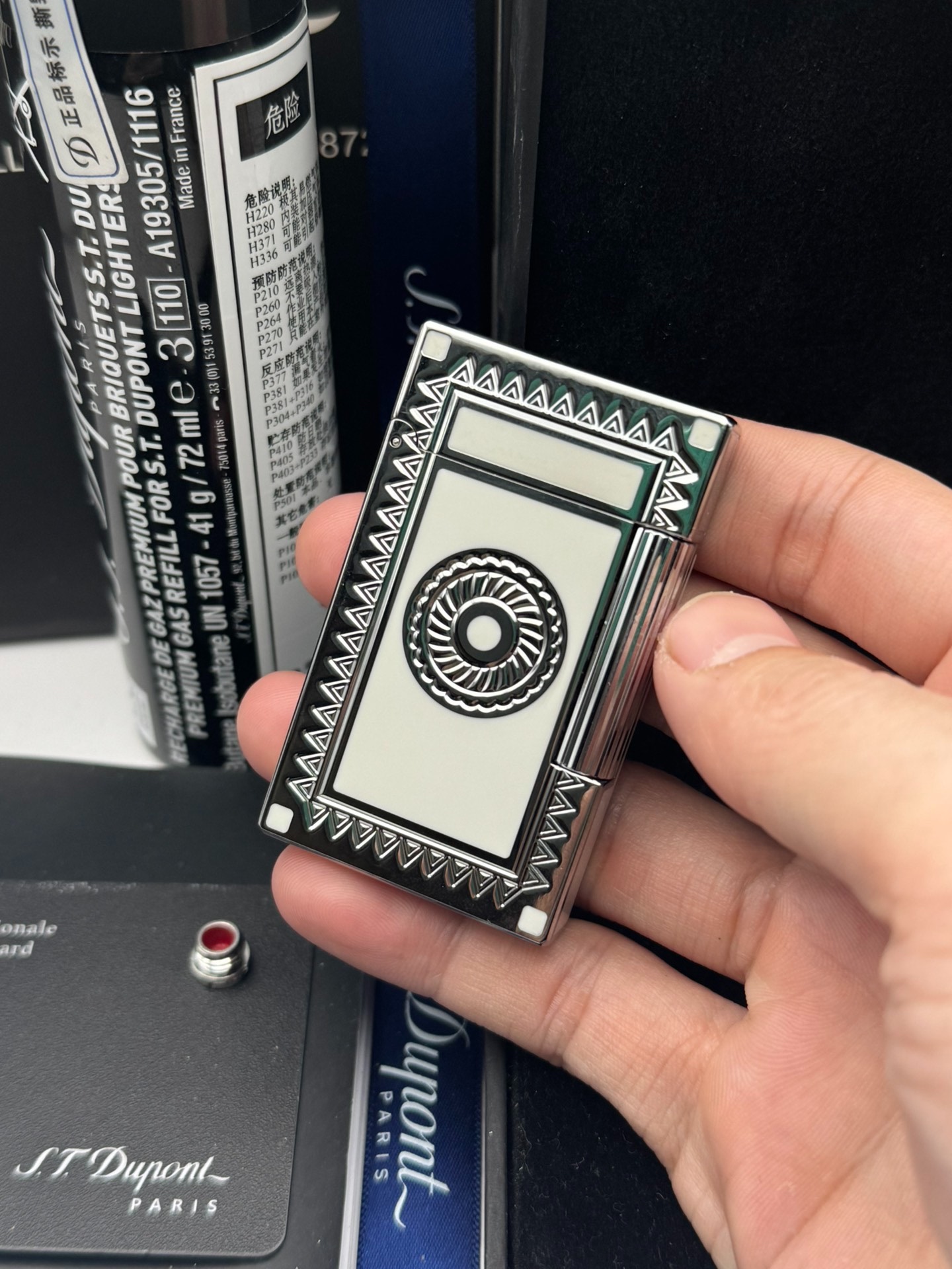 S.T. Dupont Limited Edition Shaman L2 Lighter Luxury Loud Sound Brass Torch Lighter Silver