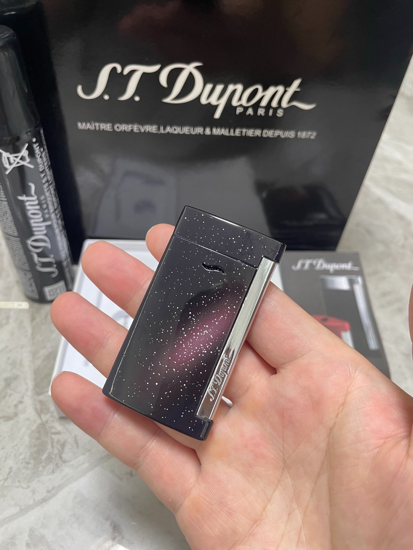 Slim 7 Galaxy Ultra-Thin Butane Lighter | Starry Night Luxury Pocket Lighter