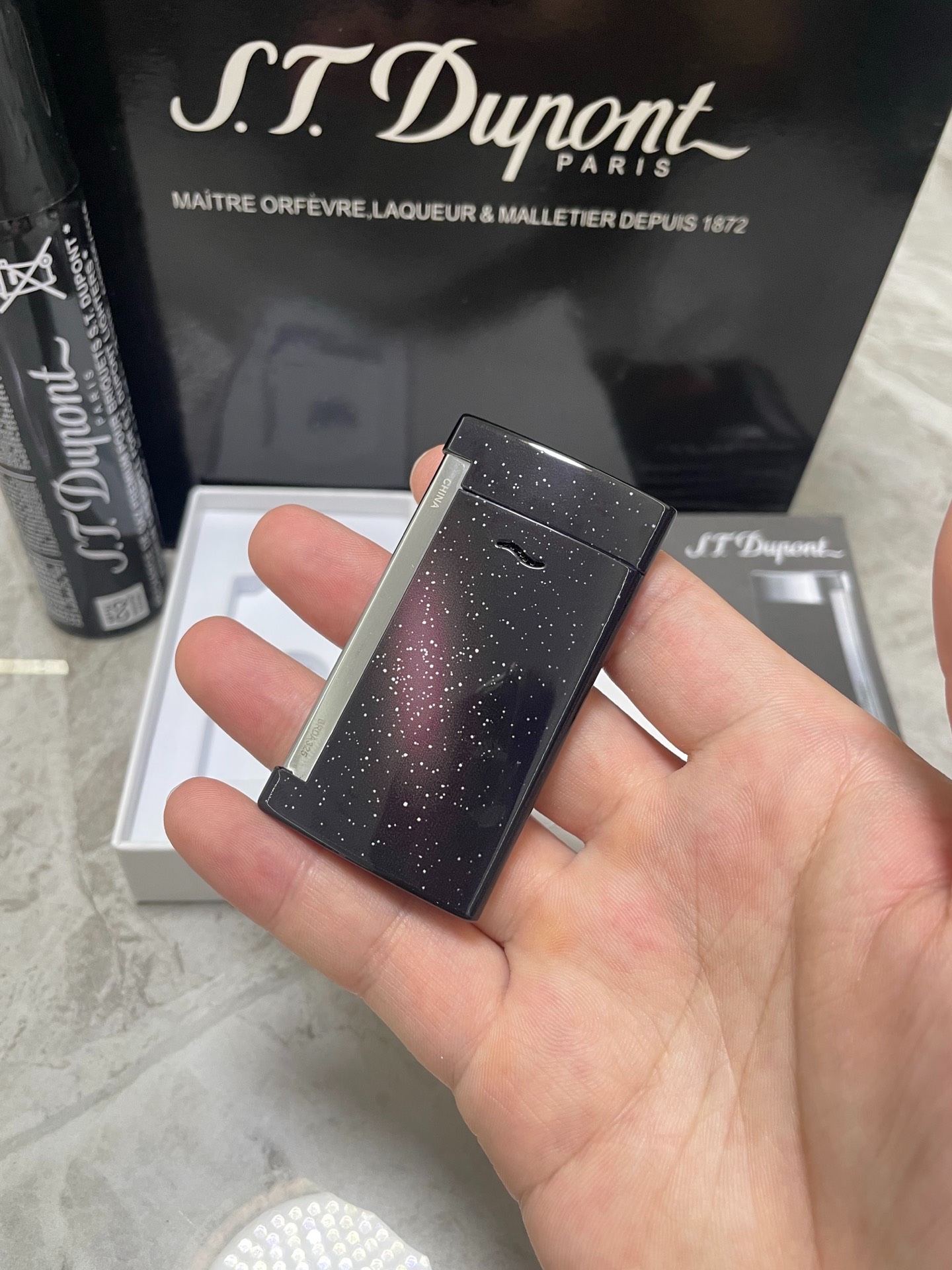 Slim 7 Galaxy Ultra-Thin Butane Lighter | Starry Night Luxury Pocket Lighter