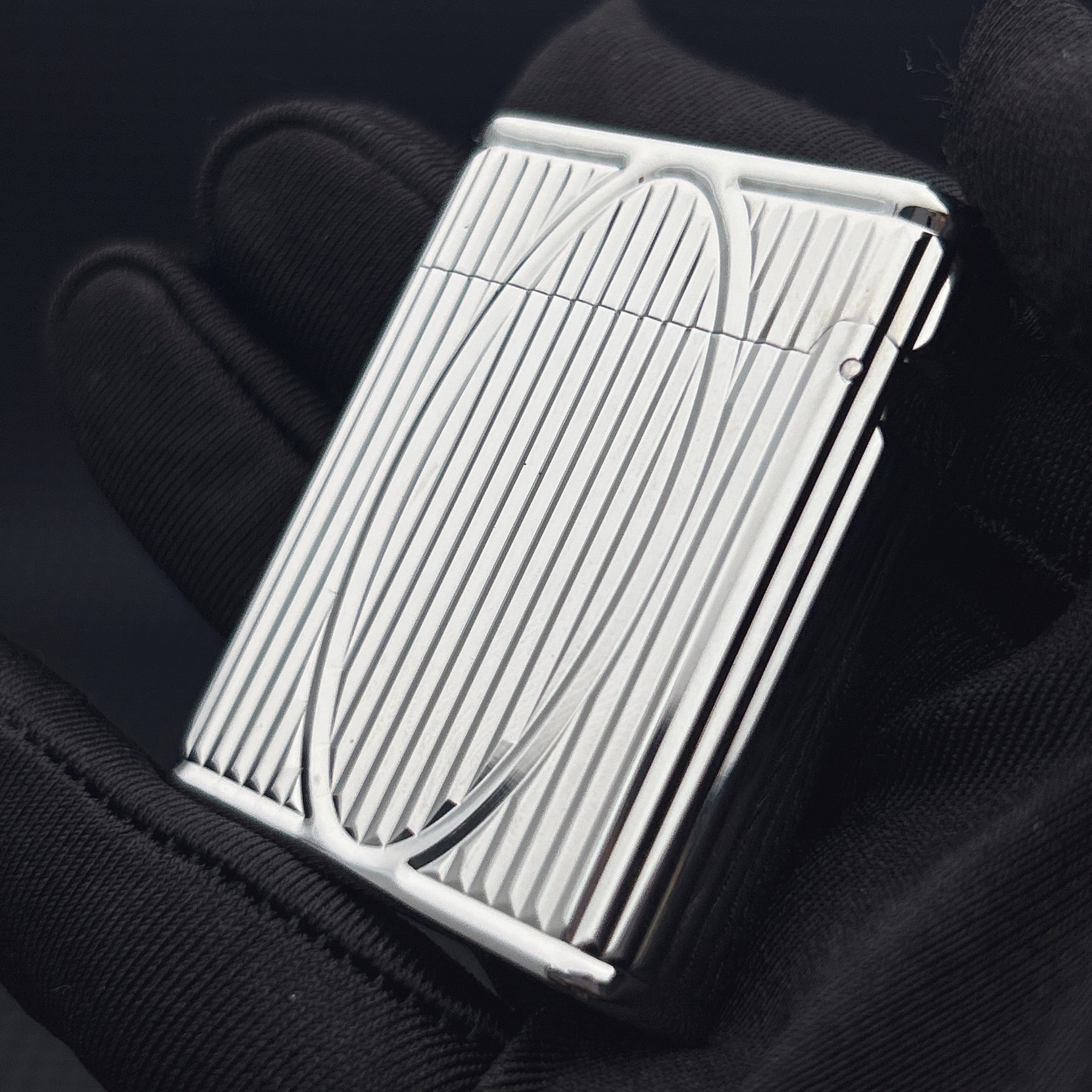 ST Dupont L1 Small Size Silver S.T. Dupont × S.T. Soubrenie Collaboration Lighter With Gift Box