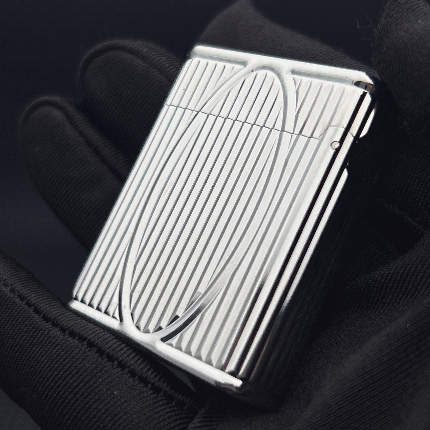 ST Dupont L1 Small Size Silver S.T. Dupont × S.T. Soubrenie Collaboration Lighter With Gift Box