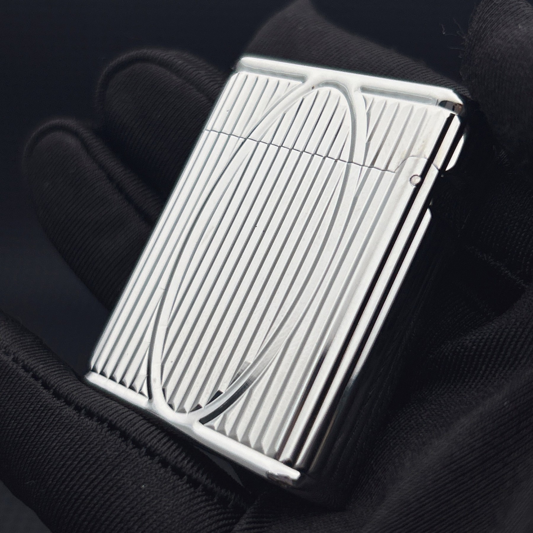 ST Dupont L1 Small Size Silver S.T. Dupont × S.T. Soubrenie Collaboration Lighter With Gift Box