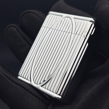 ST Dupont L1 Small Size Silver S.T. Dupont × S.T. Soubrenie Collaboration Lighter With Gift Box