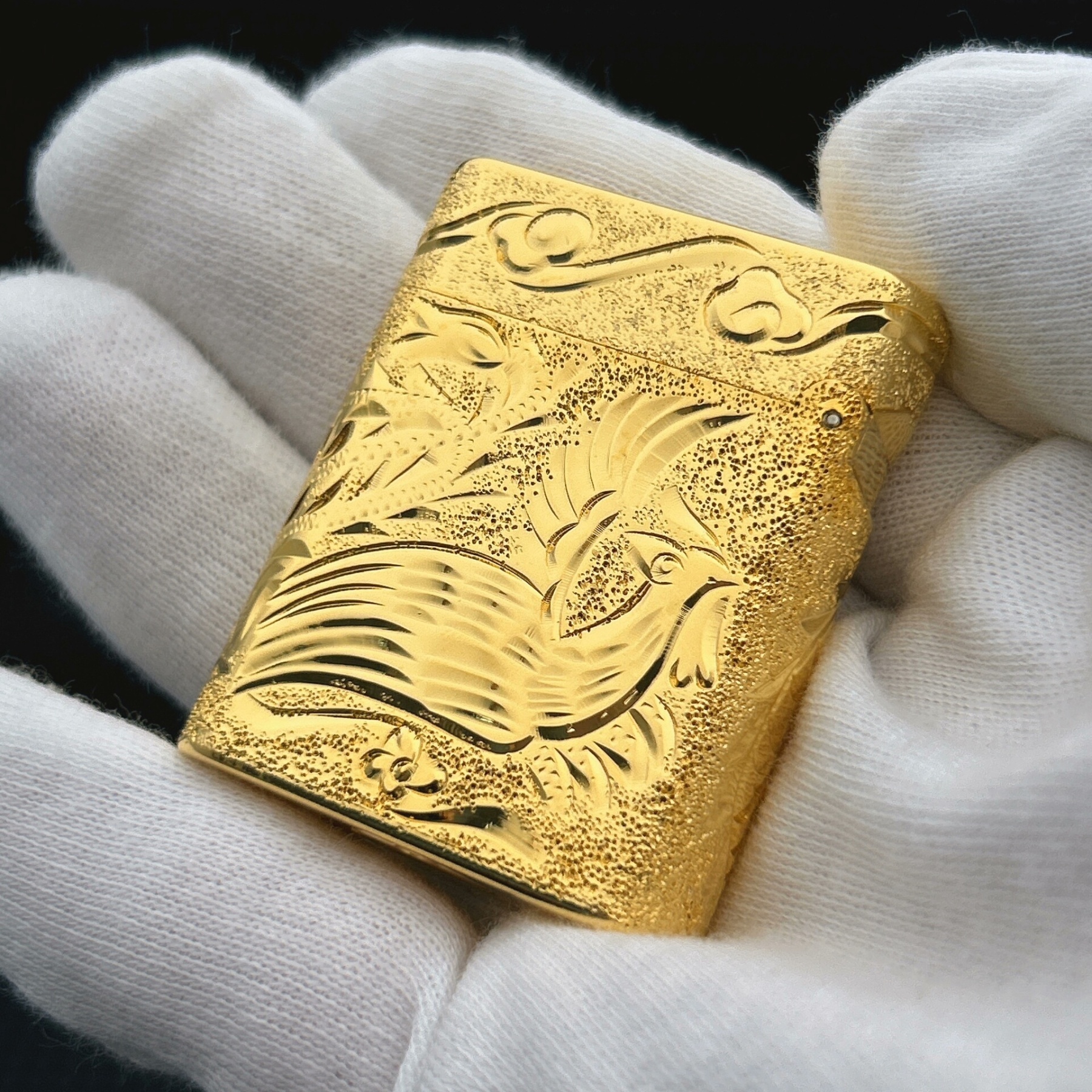 ST Dupont L1 Small Size Gold Dragon & Phoenix Prosperity Edition Lighter With Gift Box