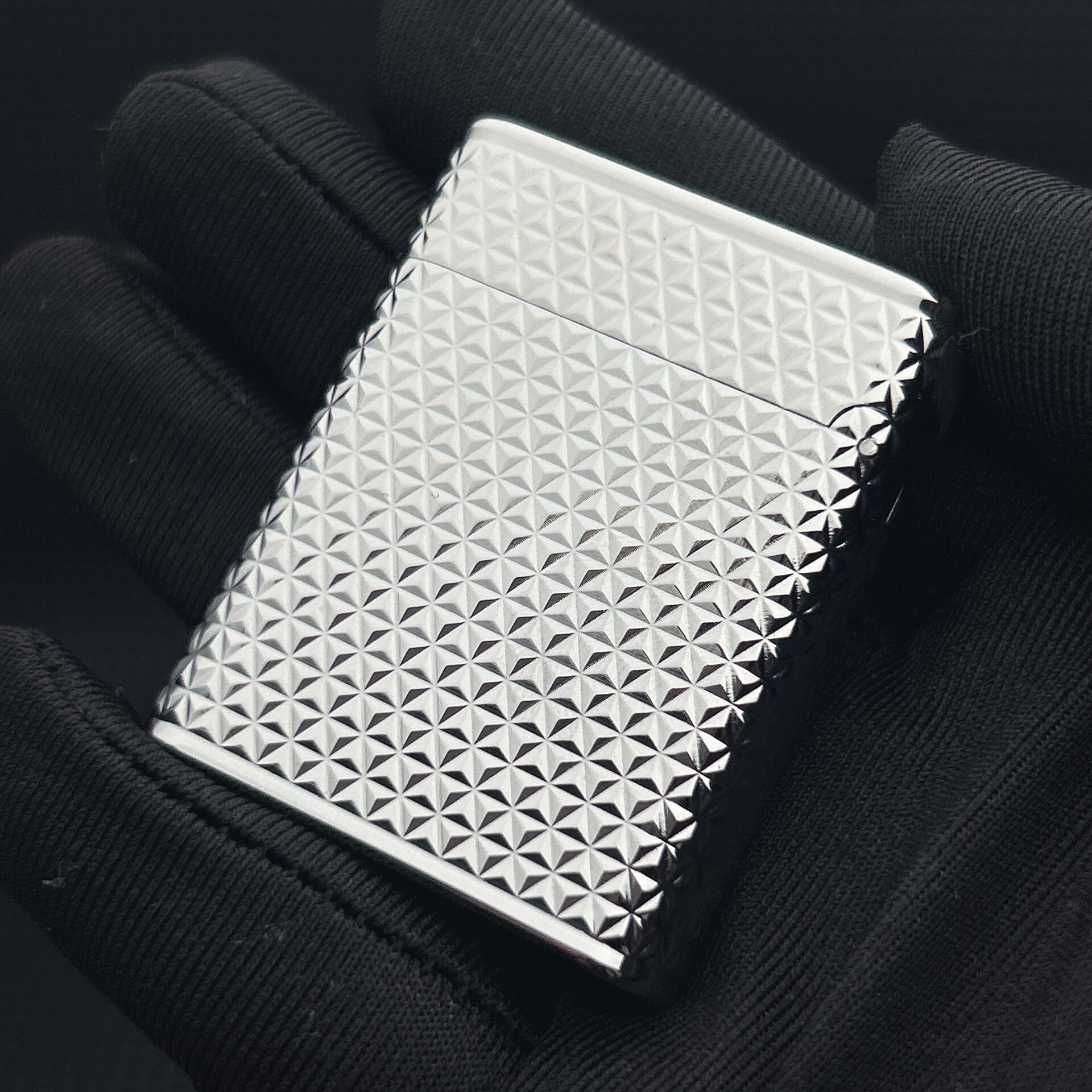 ST Dupont L1 Small Size Silver Sunburst Guilloche Lighter With Gift Box