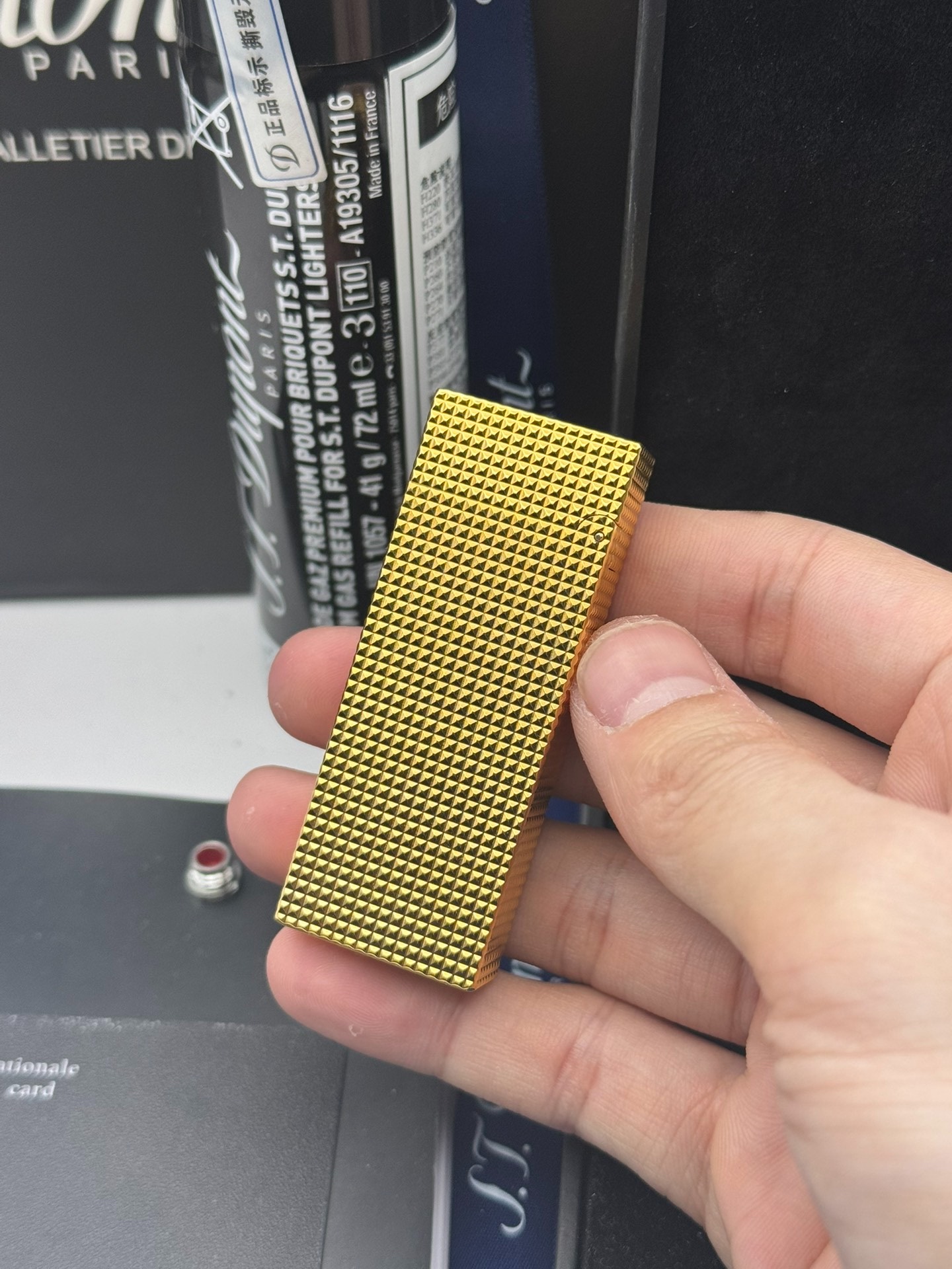 Dunhill Lighter Paris Stud Gold Diagonal Flame Lighter