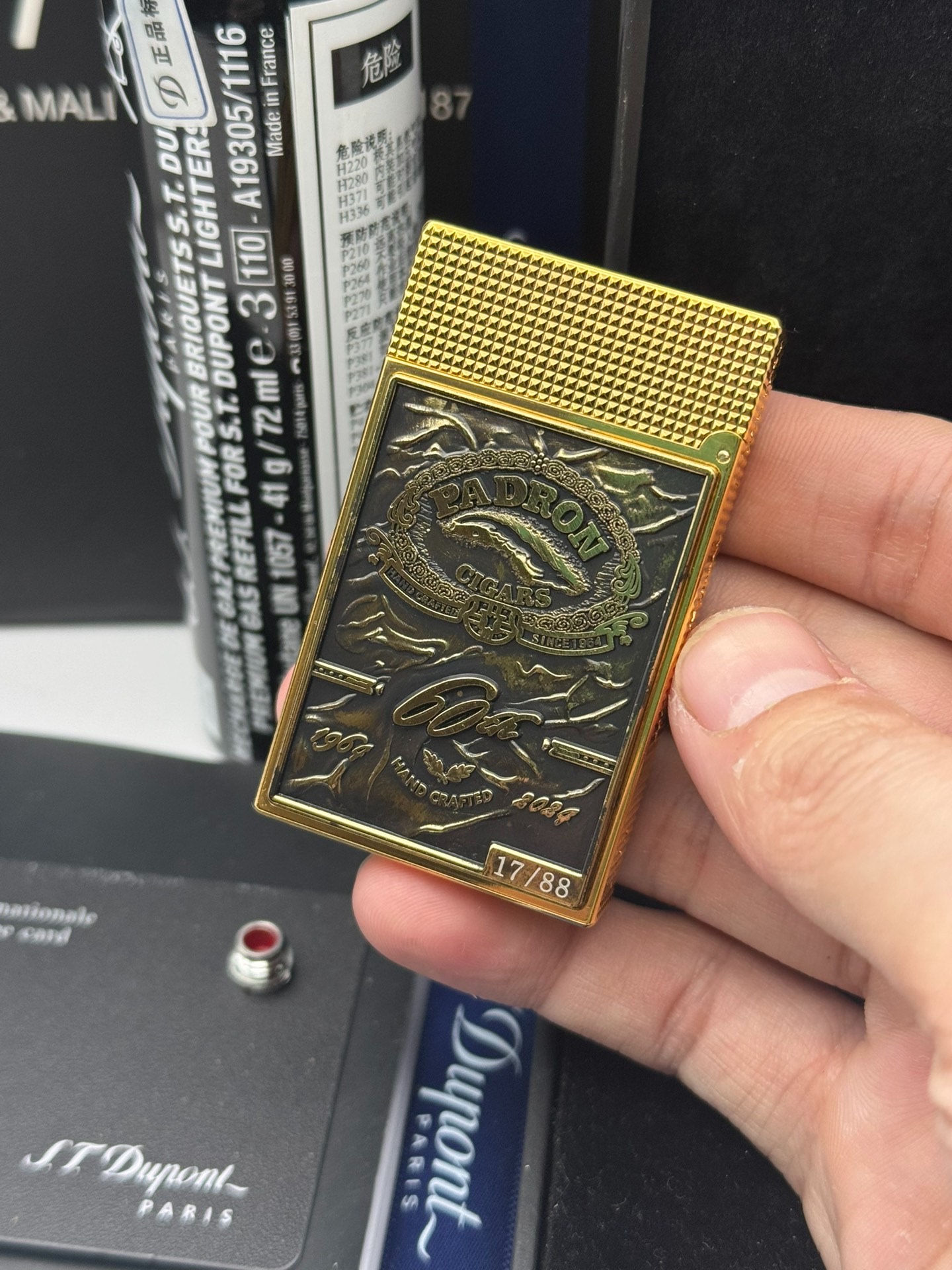 ST Dupont Ligne 2 Double Flame Padron 60th Anniversary Limited Edition Solid Brass Lighter