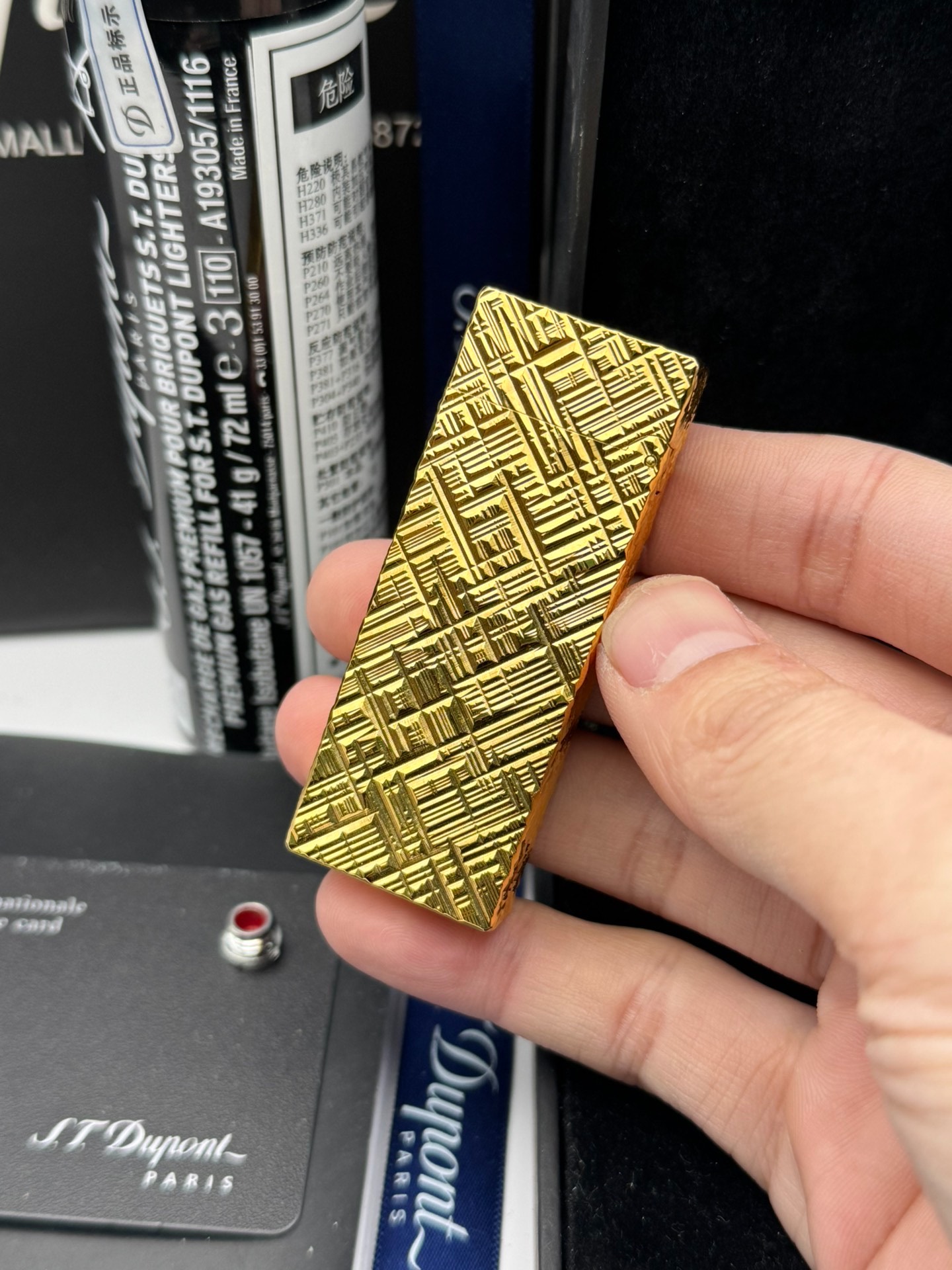 Dunhill Angled Flame Pipe Cutter Pattern Extended Solid Brass Lighter