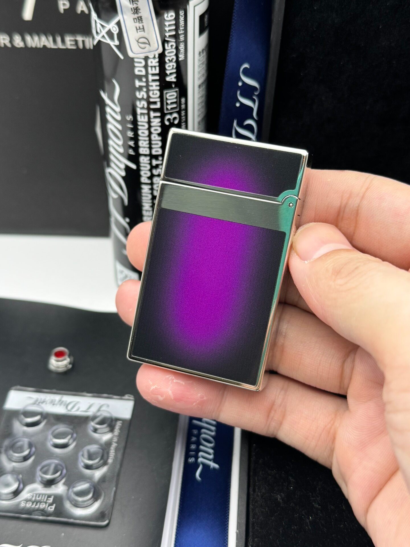 ST Dupont 1953 Purple-Black Dual Flame Butane Lighter | Limited Edition