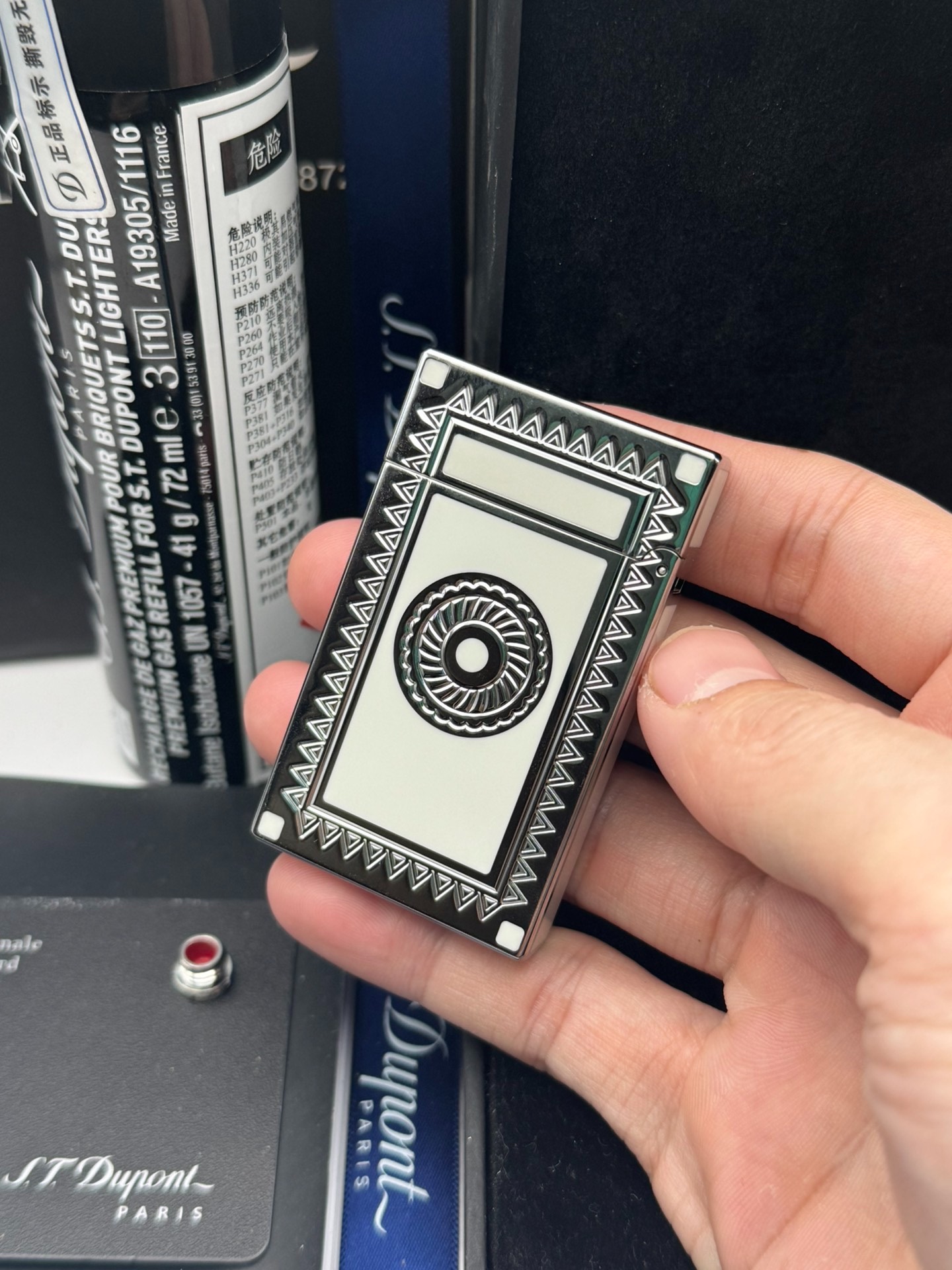 S.T. Dupont Limited Edition Shaman L2 Lighter Luxury Loud Sound Brass Torch Lighter Silver