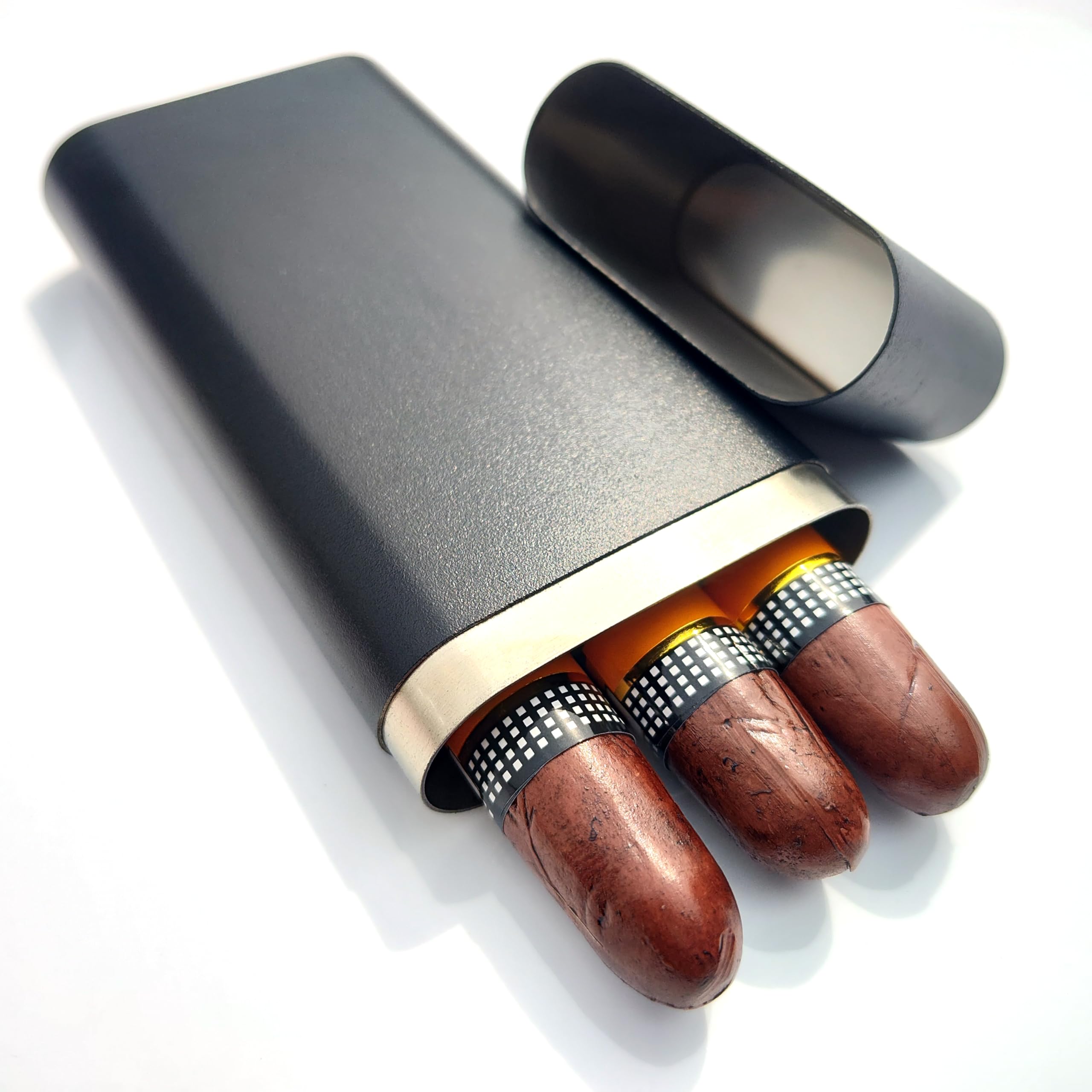 Stainless Steel 3-Finger Cigar Case