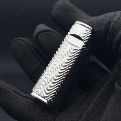 ST Dupont L1 Small Size Silver Wave Pattern Lighter With Gift Box