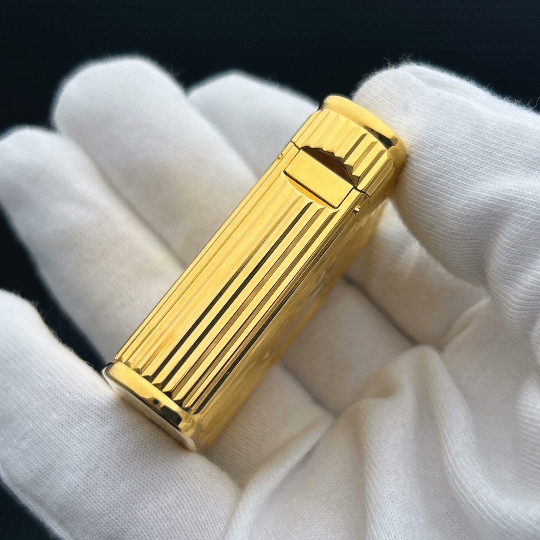 ST Dupont L1 Small Size Gold Eye of the Sun Lighter With Gift Box