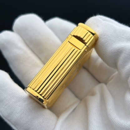 ST Dupont L1 Small Size Gold Eye of the Sun Lighter With Gift Box