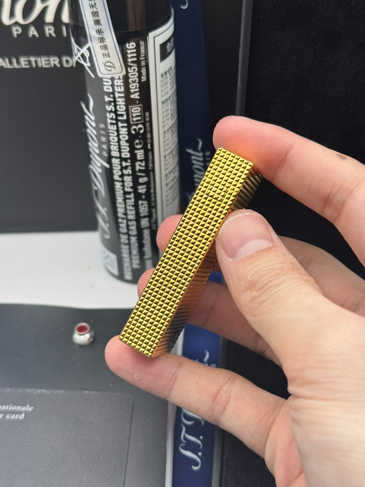 Dunhill Lighter Paris Stud Gold Diagonal Flame Lighter