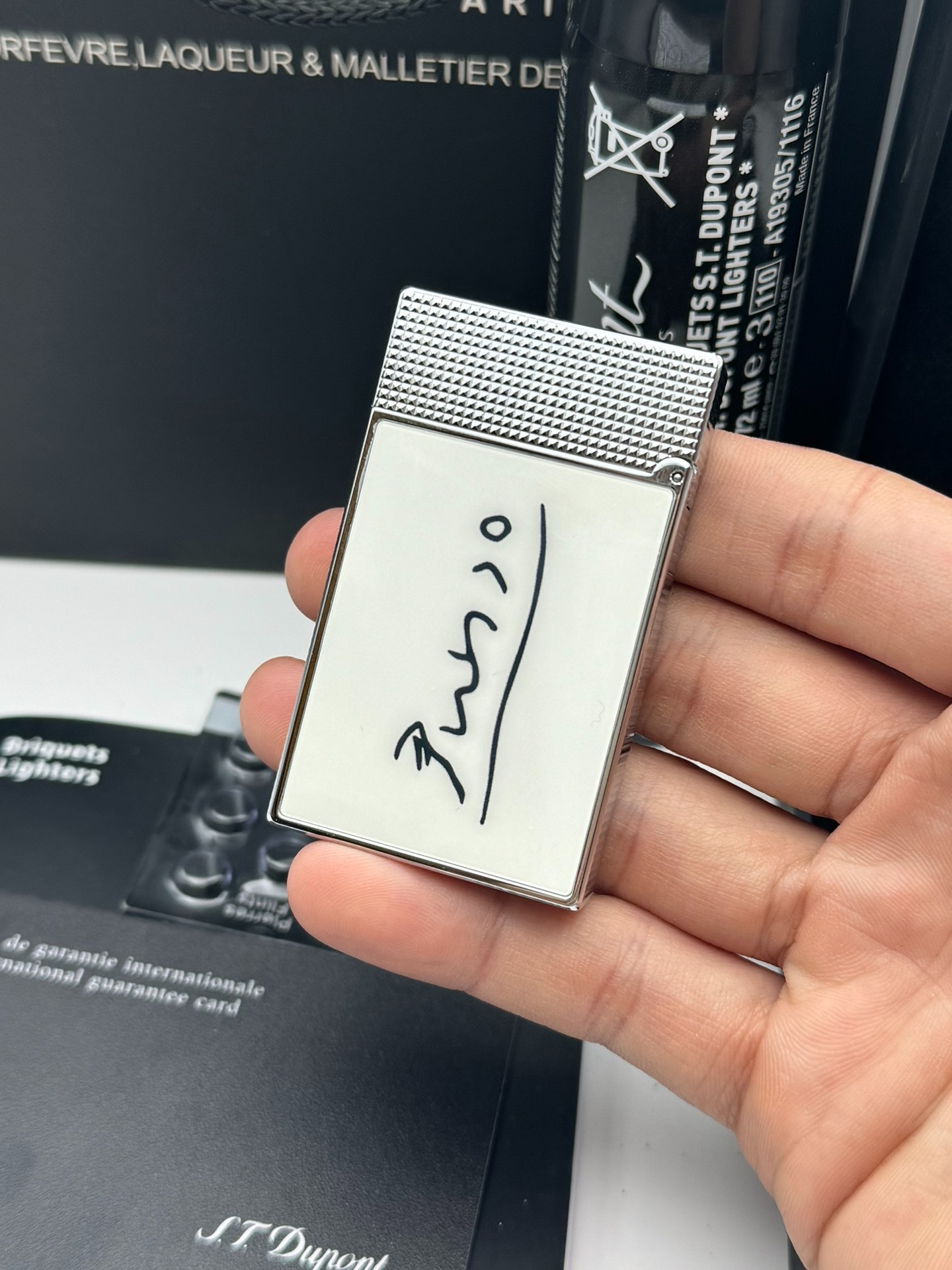 ST Dupont Dual Flame Picasso White Limited Edition Lighter