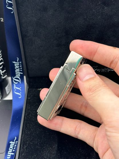 ST Dupont Ligne 2 Athena Relief Lacquer Double Flame Lighter Silver Limited Edition