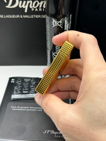 ST Dupont Ligne 2 City Lights Gold Diamond Pattern Butane Lighter