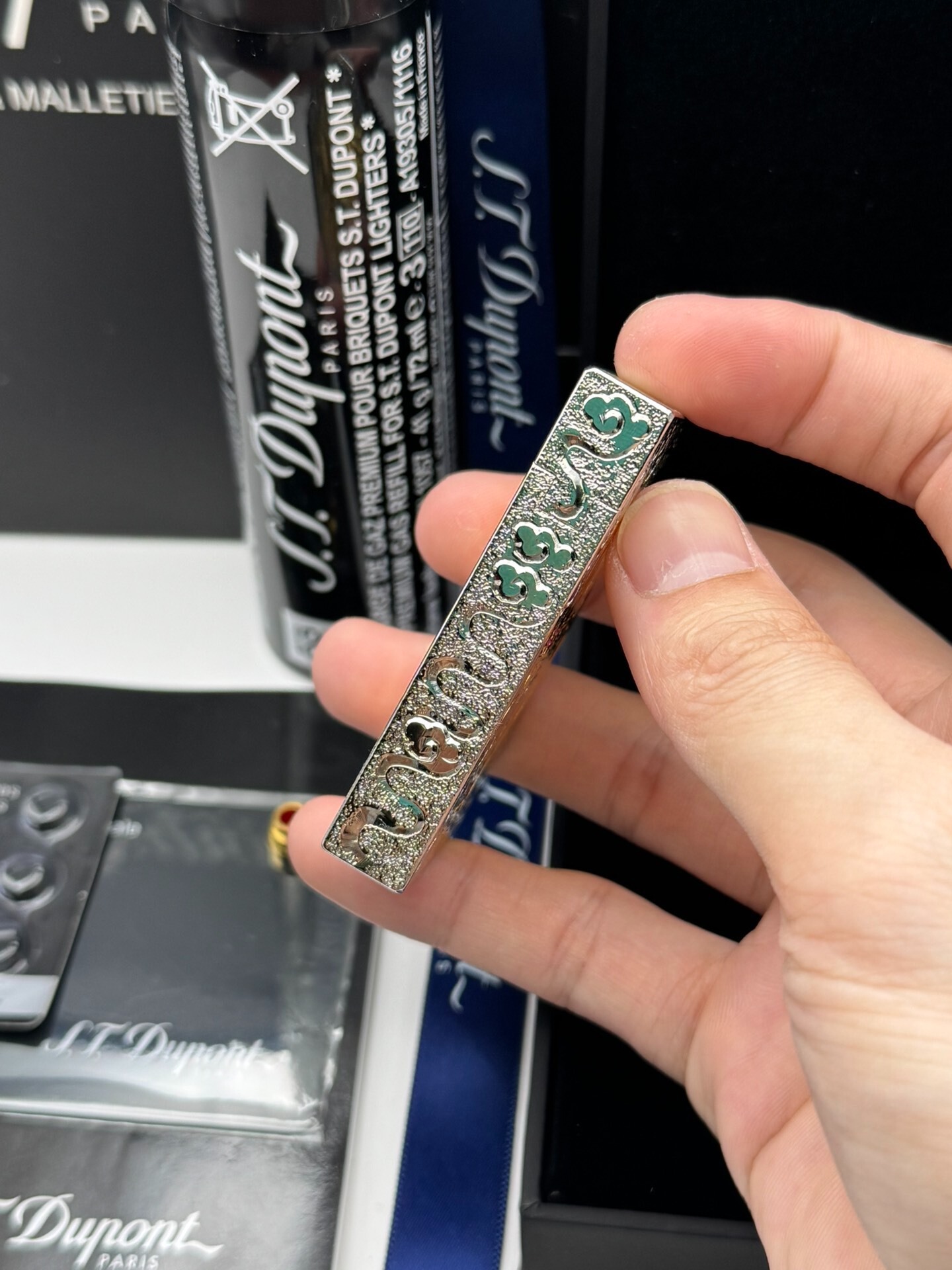 ST Dupont Ligne 2 Dragon Phoenix Double Flame Lighter Solid Copper