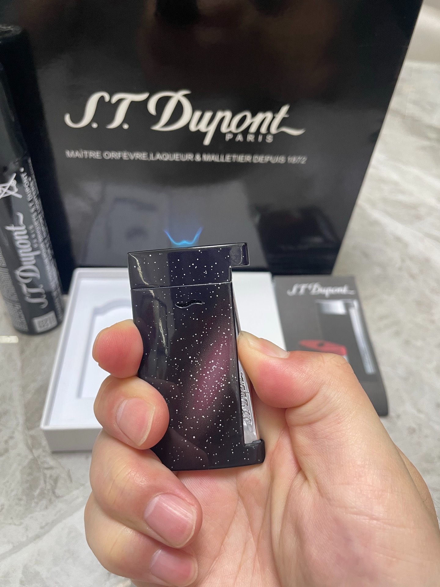Slim 7 Galaxy Ultra-Thin Butane Lighter | Starry Night Luxury Pocket Lighter