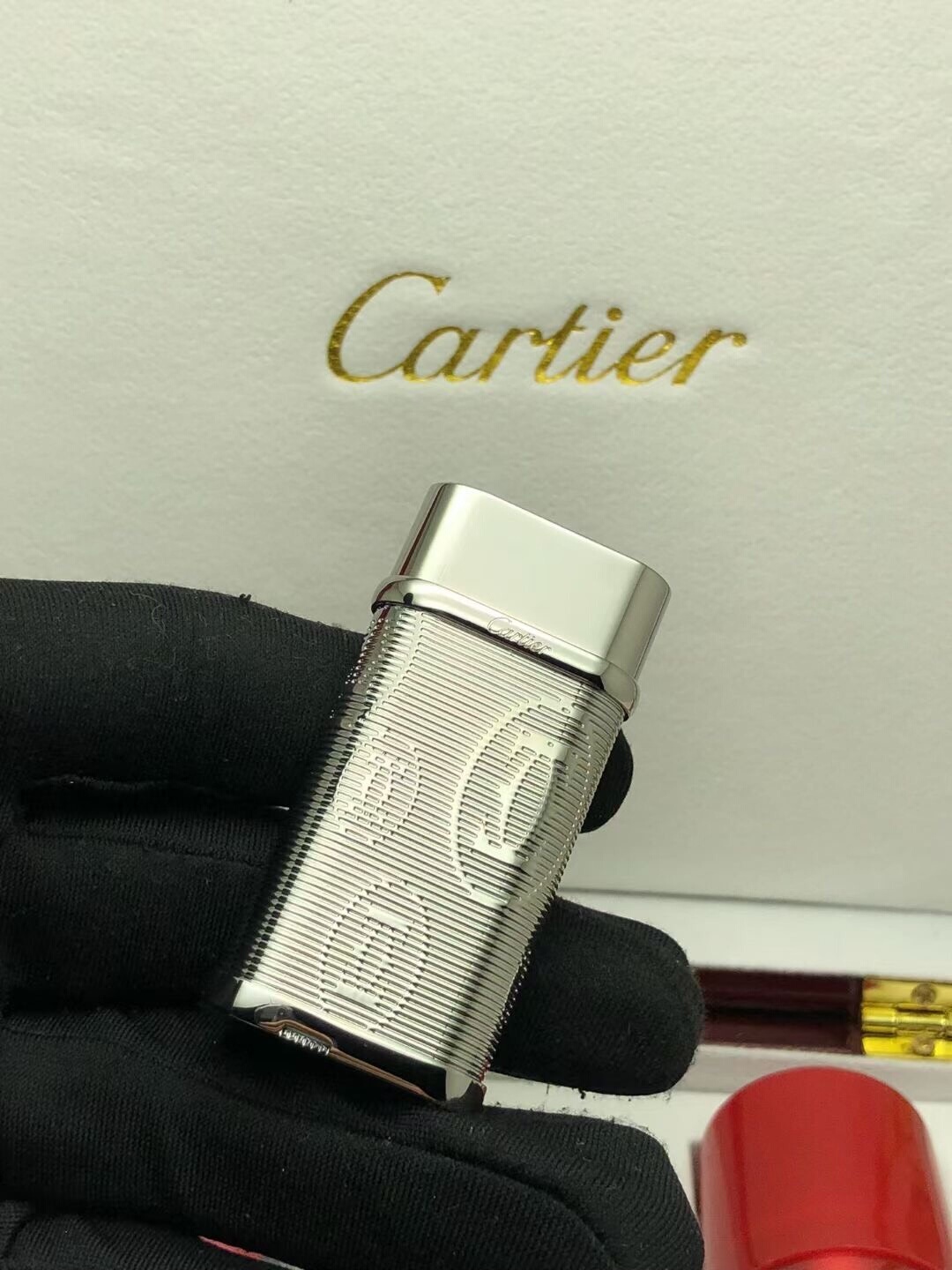 Cartier Lighter Silver Monogram Engraved Edition