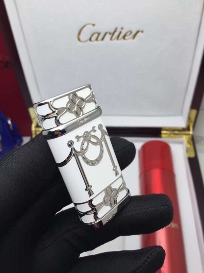 Cartier Lighter White & Silver Regal Ribbon Motif Edition