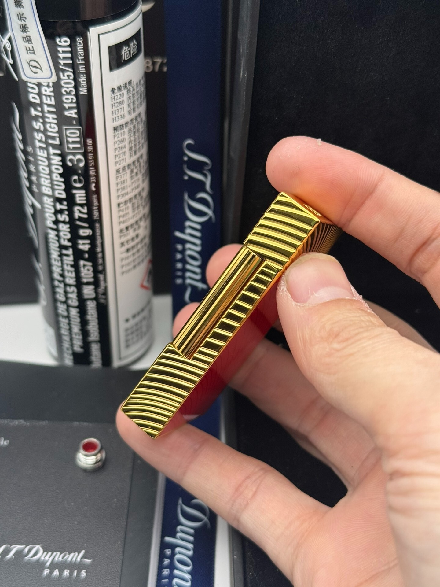 ST Dupont Ligne 2 Year of the Horse Red & Gold Limited Edition Lighter With Gift Box