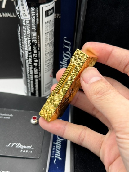 Dunhill Angled Flame Pipe Cutter Pattern Extended Solid Brass Lighter