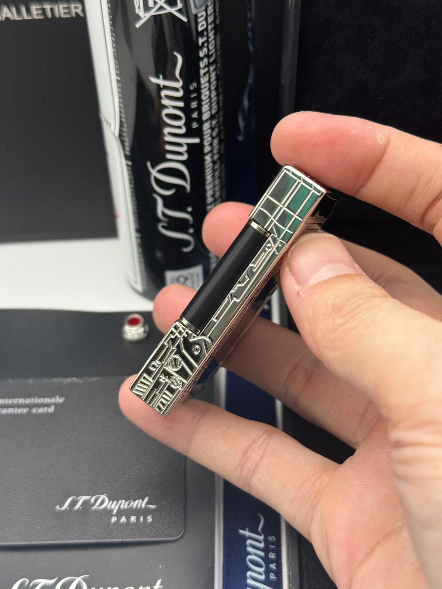 ST Dupont Line 2 2013 Limited Edition 3D Skeleton Lighter | Silver Solid Brass Butane Lighter