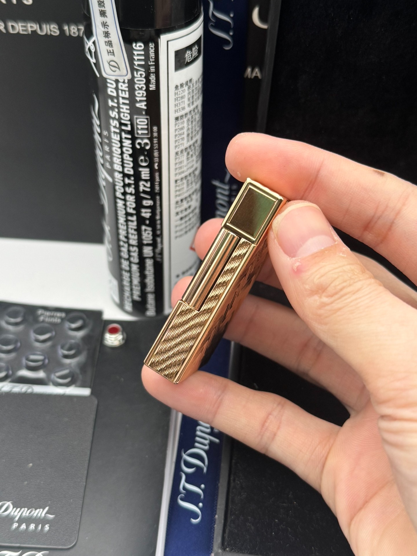 ST Dupont Ligne 2 Small Gatsby Lighter Rose Gold Butane Lighter