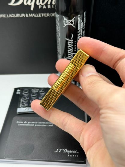ST Dupont Ligne 2 City Lights Gold Diamond Pattern Butane Lighter