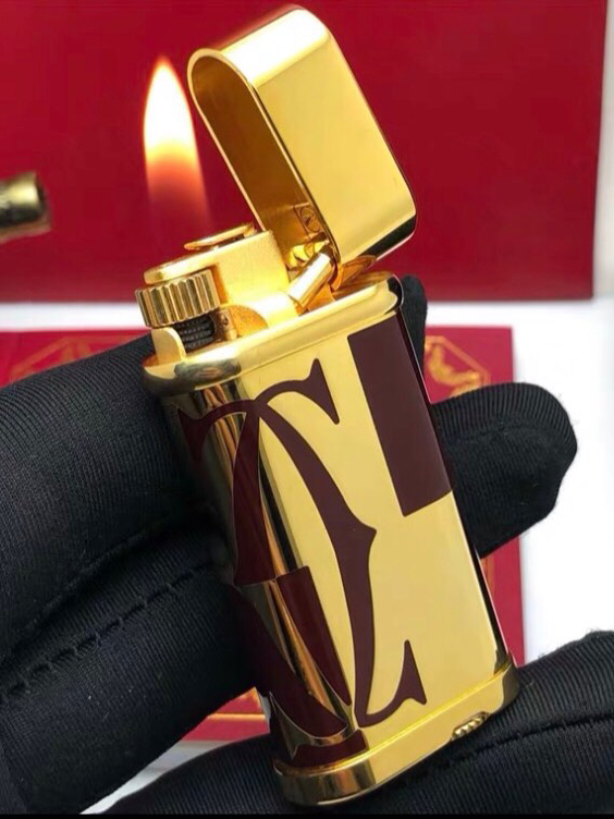 Cartier Lighter Burgundy & Gold Double-C Edition