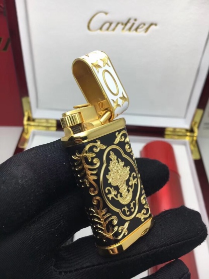 Cartier Lighter Gold & Black Royal Baroque Engraved Edition