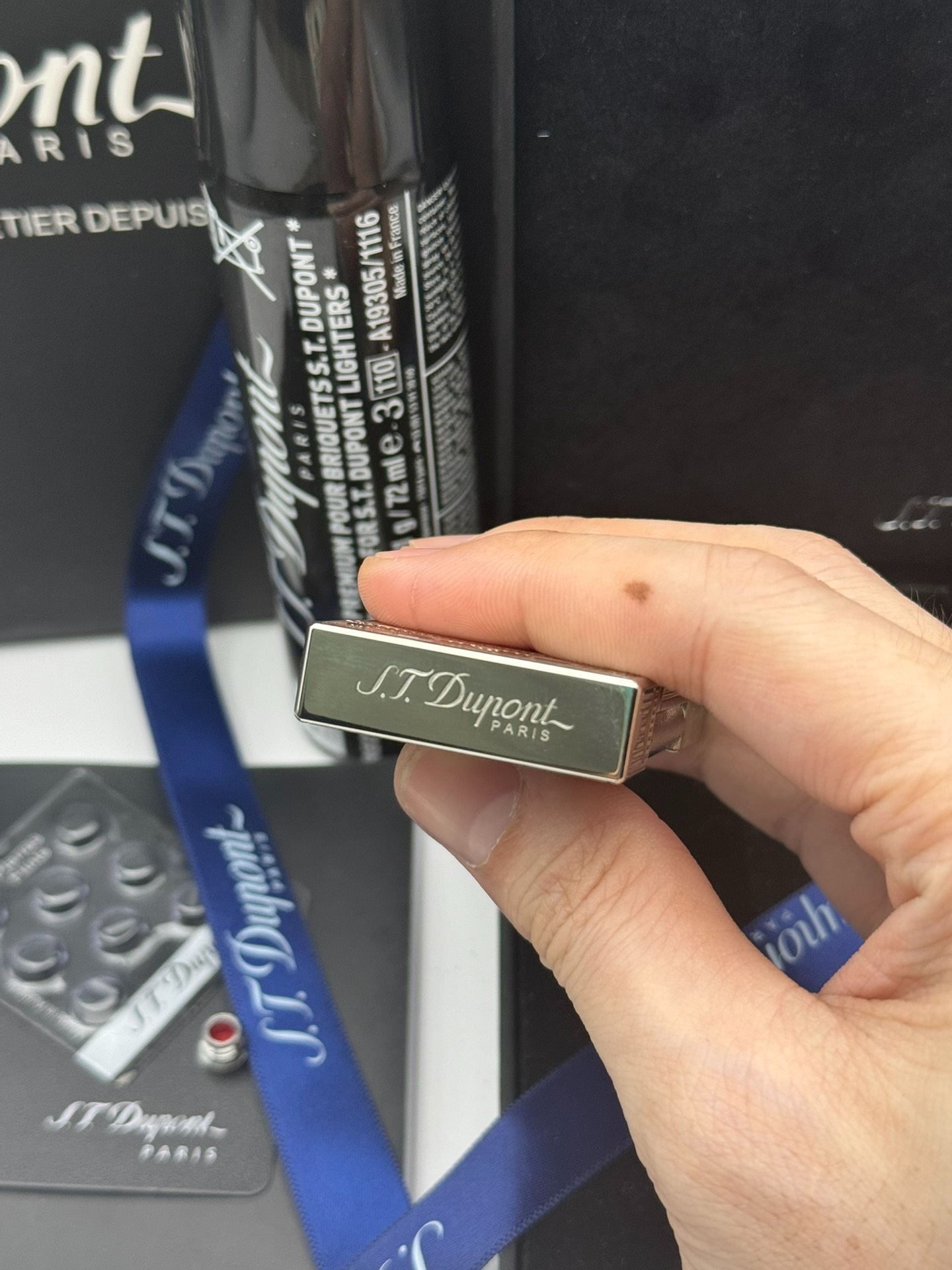 ST Dupont Ligne 2 Dual Flame Vendôme Column Limited Edition Brass Lighter