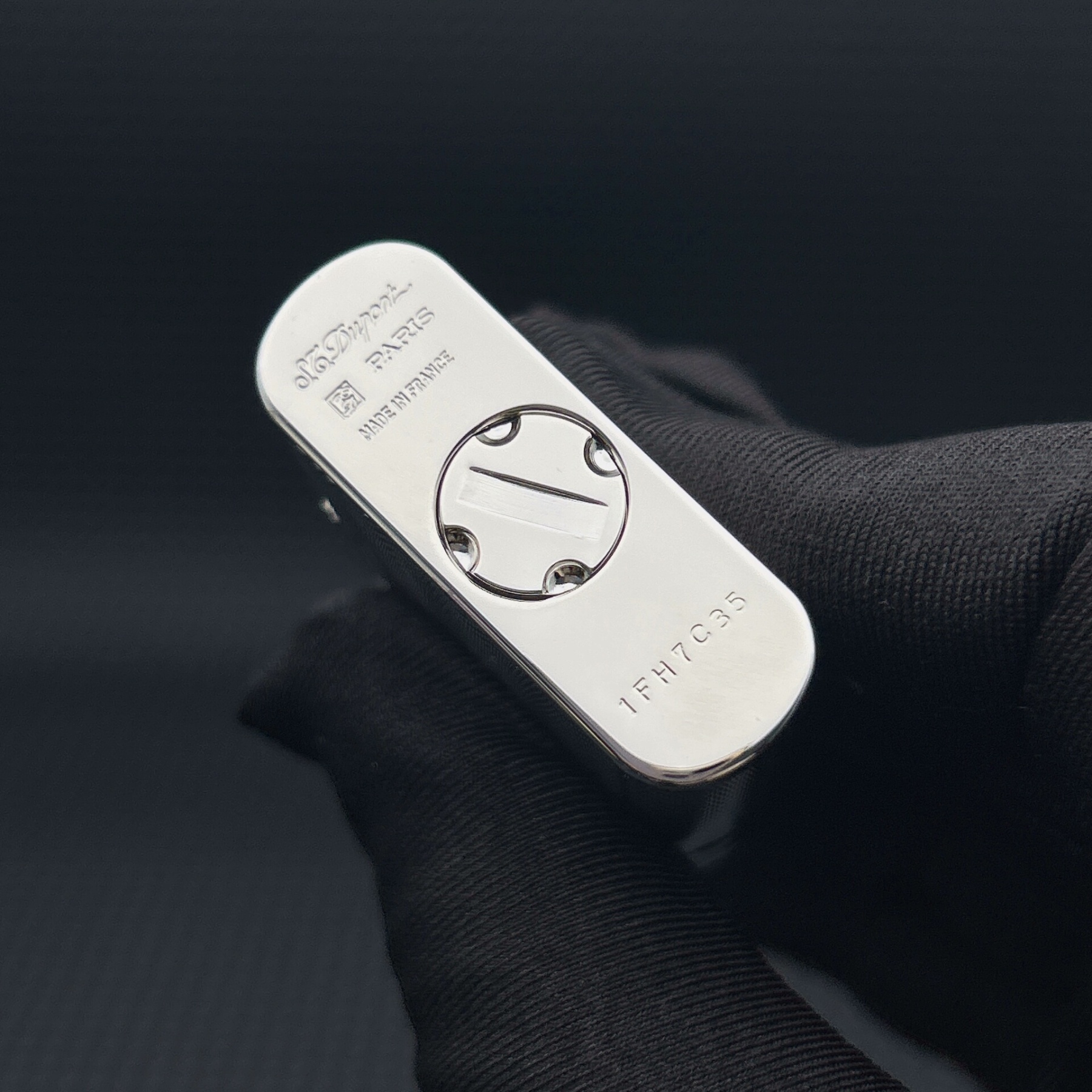 ST Dupont L1 Small Size Silver Wave Pattern Lighter With Gift Box