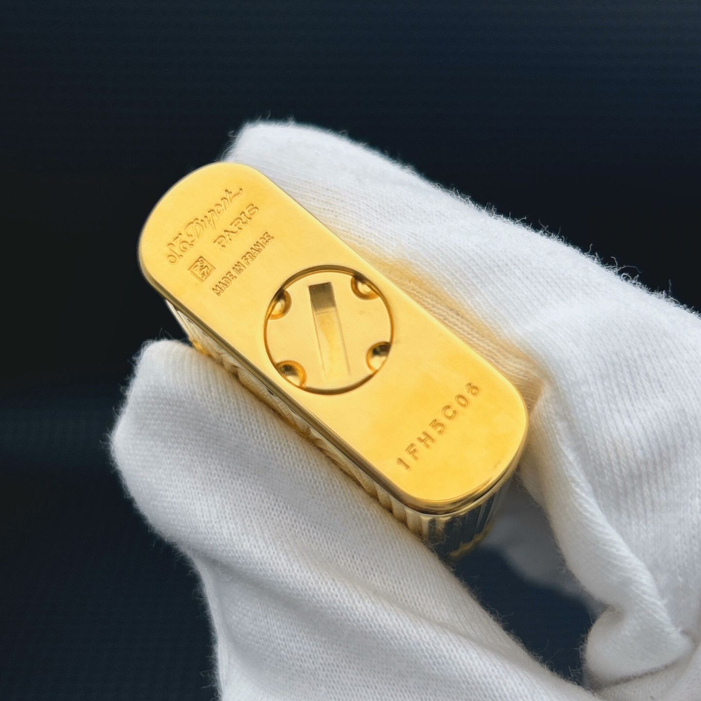 ST Dupont L1 Small Size Gold Eye of the Sun Lighter With Gift Box