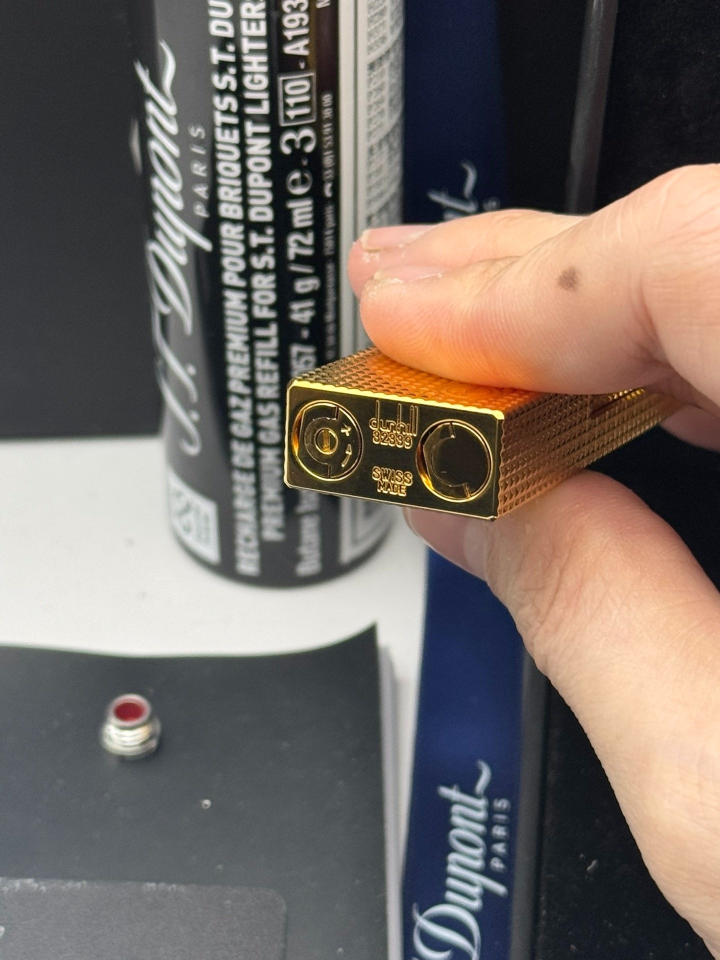 Dunhill Lighter Paris Stud Gold Diagonal Flame Lighter