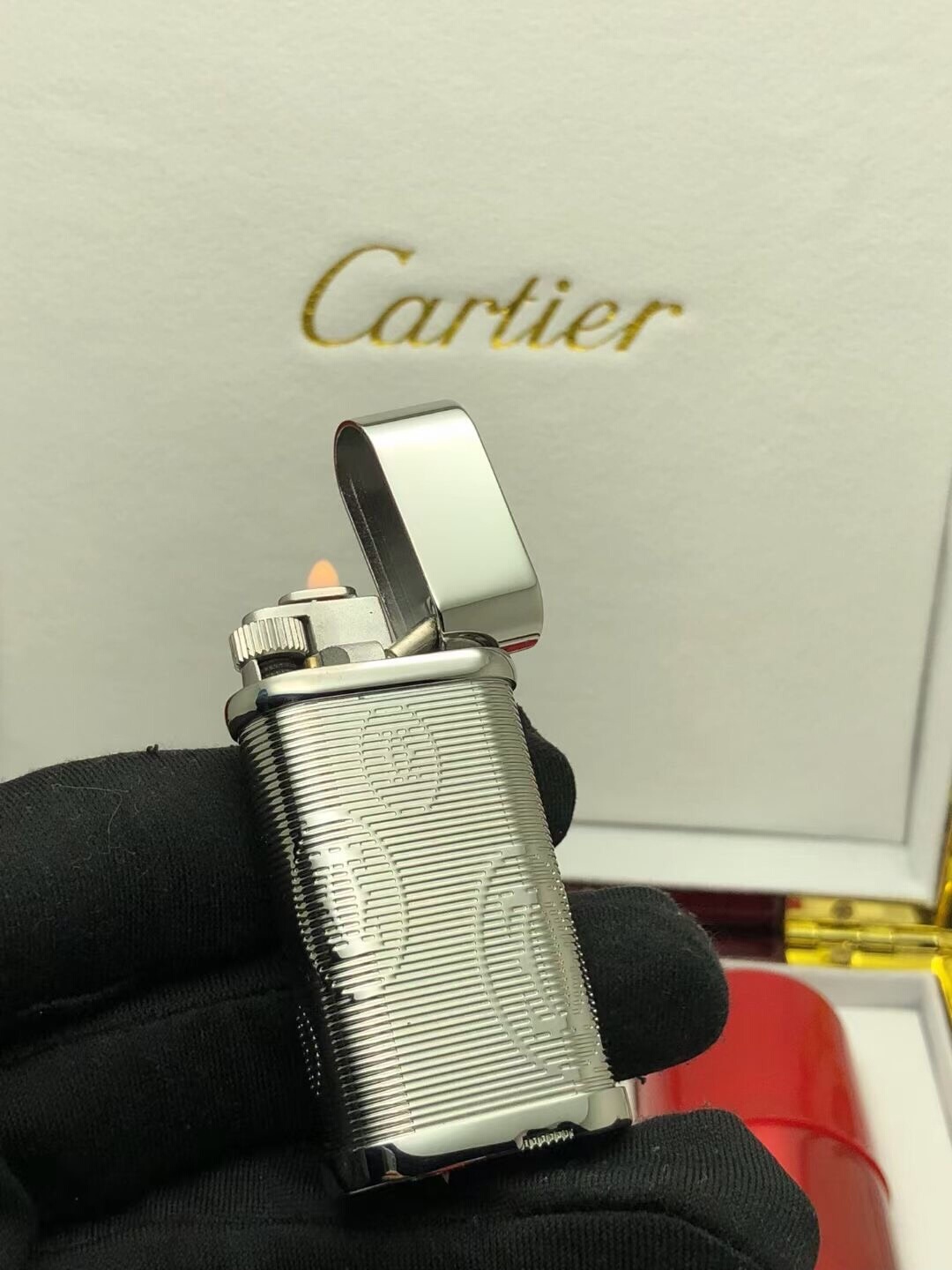 Cartier Lighter Silver Monogram Engraved Edition