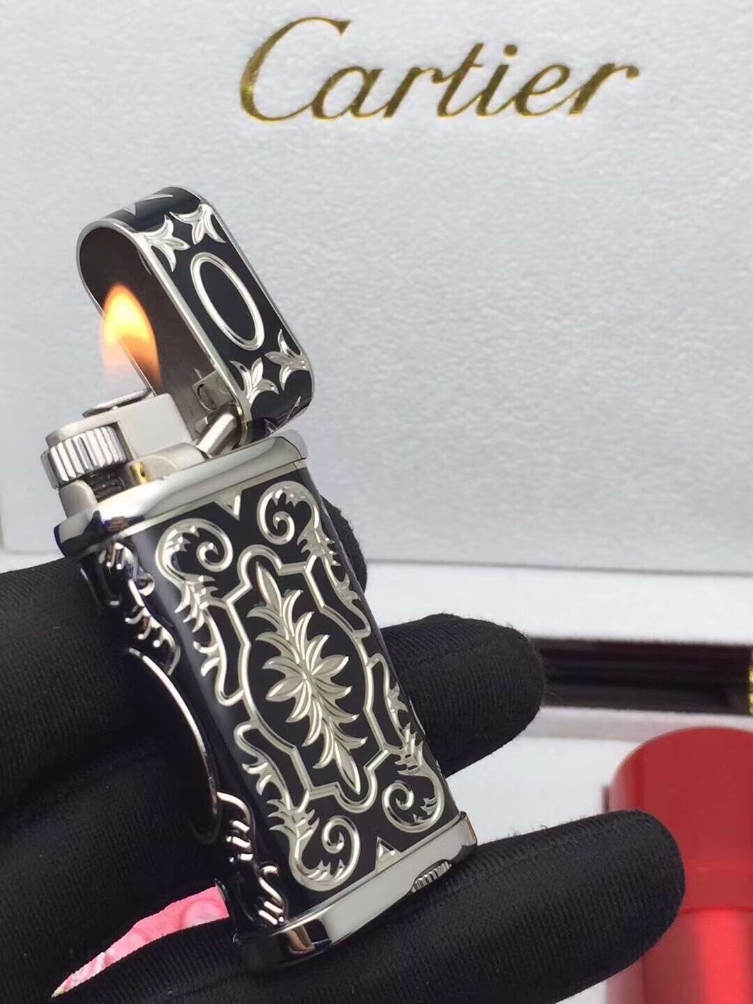 Cartier Lighter Black & Silver Grand Baroque Collector’s Edition