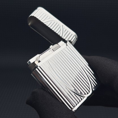 ST Dupont L1 Small Size Silver S.T. Dupont × S.T. Soubrenie Collaboration Lighter With Gift Box
