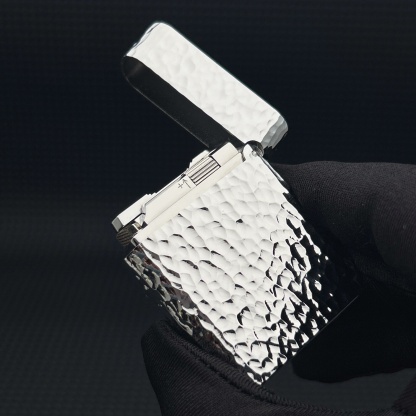 ST Dupont L1 Small Size Silver Meteor Hammered Finish Lighter With Gift Box
