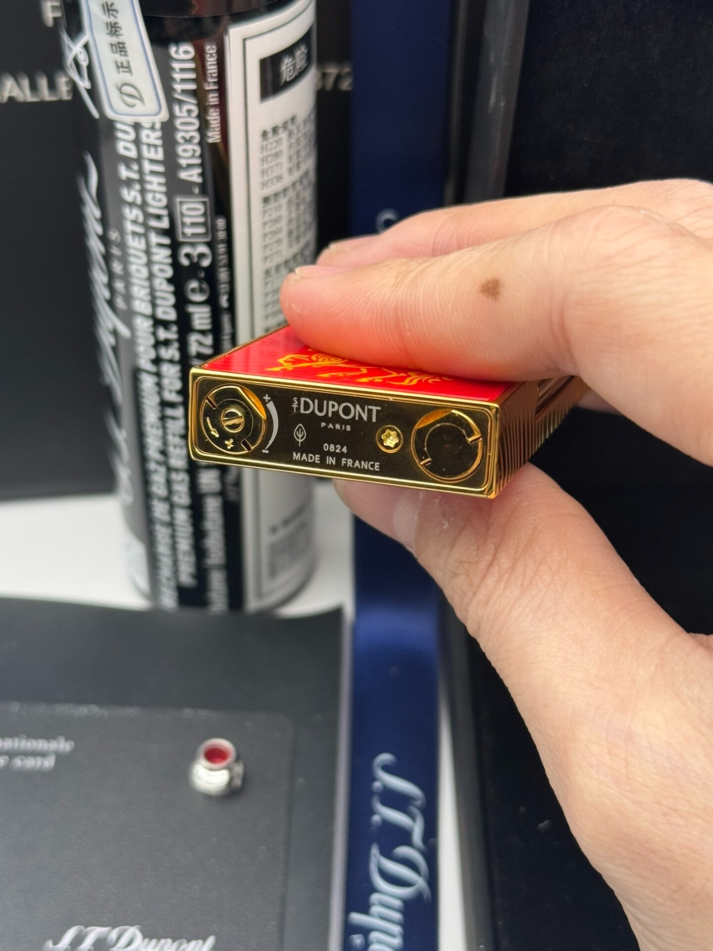 ST Dupont Ligne 2 Year of the Horse Red & Gold Limited Edition Lighter With Gift Box